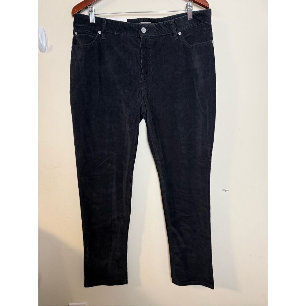 J. Jill Slim Leg Velvet Corduroy Skinny Black 18 Petite NWT Pants